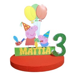 Centro Tavola 3D Peppa Pig - Compleanno Personalizzato