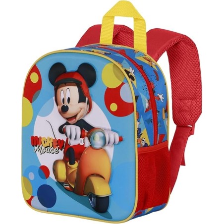 Zainetto 3D Disney Topolino Elite Blu – Zaino per Bambini con Effetto Scooter, 25x30 cm, Capacità 7L
