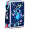Astuccio 3 Zip Lilo & Stitch Seven - Set Scuola Bambini 43 Pezzi con Matite, Pennarelli, Forbici, Penne - Portapenne Disney