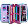 Astuccio 3 Zip Lilo & Stitch Seven - Set Scuola Bambini 43 Pezzi con Matite, Pennarelli, Forbici, Penne - Portapenne Disney