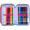 Astuccio 3 Zip Lilo & Stitch Seven - Set Scuola Bambini 43 Pezzi con Matite, Pennarelli, Forbici, Penne - Portapenne Disney