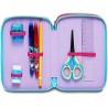 Astuccio 3 Zip Lilo & Stitch Seven - Set Scuola Bambini 43 Pezzi con Matite, Pennarelli, Forbici, Penne - Portapenne Disney