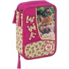 WWF Astuccio Scuola 3 Zip Cucciolo Lupo – Completo di Matite, Pennarelli, Pastelli, Righello e Accessori – 14x21 cm
