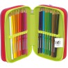 WWF Astuccio Scuola 3 Zip Cucciolo Lupo – Completo di Matite, Pennarelli, Pastelli, Righello e Accessori – 14x21 cm