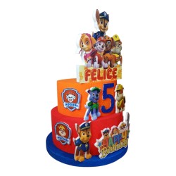 Torta Finta Compleanno Paw Patrol Personalizzata con Nome ed Età Polistirolo Decorativo – Decorazione Festa Bambini