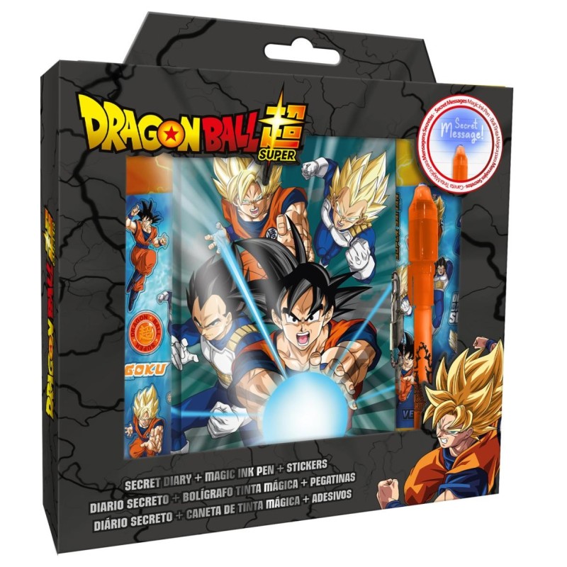 Diario Segreto Dragon Ball con Lucchetto, Penna Magica e Adesivi – Idea Regalo Bambini