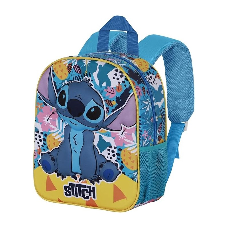 Zaino Asilo Bambini Stitch 3D – Con Tasche Laterali – Zainetto Disney Comodo e Capiente per Scuola e Tempo Libero
