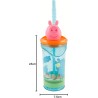 Bicchiere Bambini Peppa Pig 3D con Cannuccia Ripiegabile – 360 ml, BPA Free, Plastica Sicura – Tazza per Scuola e Tempo Libero