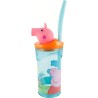Bicchiere Bambini Peppa Pig 3D con Cannuccia Ripiegabile – 360 ml, BPA Free, Plastica Sicura – Tazza per Scuola e Tempo Libero