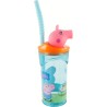 Bicchiere Bambini Peppa Pig 3D con Cannuccia Ripiegabile – 360 ml, BPA Free, Plastica Sicura – Tazza per Scuola e Tempo Libero