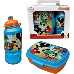 Set Pranzo Mickey Mouse Disney - Porta Merenda + Borraccia 400 ml - Scuola e Tempo Libero