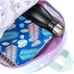 Zaino Scuola Bambina Frozen Disney Blu con Elsa e Anna – 25x20x29 cm – Zainetto Asilo Elementari con Cerniera – Ufficiale
