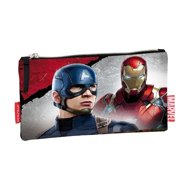 Astuccio Scuola Marvel 16 cm – Portapenne Capitan America e Iron Man – Idea Regalo Bambini