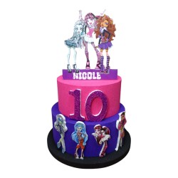 Torta Scenografica Monster High Personalizzata in Polistirolo – Decorazione Compleanno Bambina con Nome ed Età