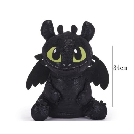 Peluche Toothless Furia Buia 34 cm – Dragon Trainer – Ufficiale, Morbido e Realistico, Idea Regalo Bambini