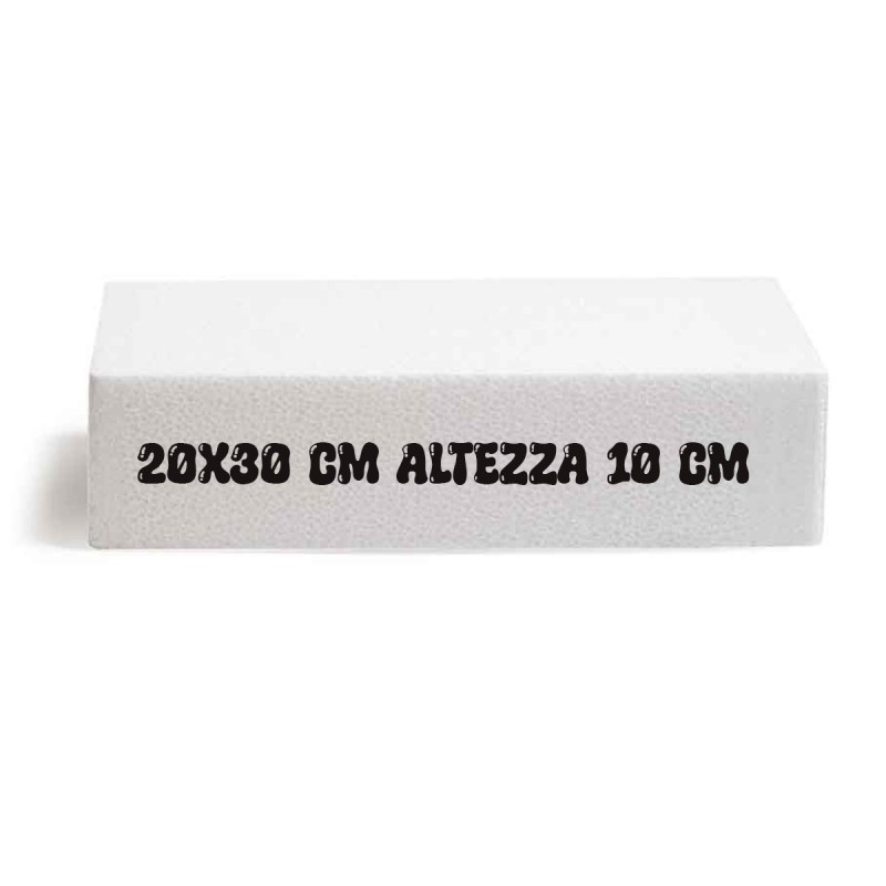 Base in Polistirolo Rettangolare 20x30cm Altezza 10 cm – Supporto per Torte a Piani e Cake Design Professionale