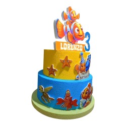 Torta Scenografica Nemo Disney Personalizzata in Polistirolo – Decorazione Compleanno Bambini Nome e Numero Festa Tema