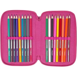 Astuccio Completo 3 Scomparti Hello Kitty e Kuromi – 44 Pezzi: Matite, Pennarelli, Penne, Forbici – Scuola Elementare,