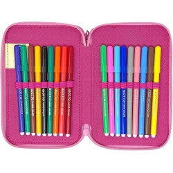 Astuccio Completo 3 Scomparti Hello Kitty e Kuromi – 44 Pezzi: Matite, Pennarelli, Penne, Forbici – Scuola Elementare,