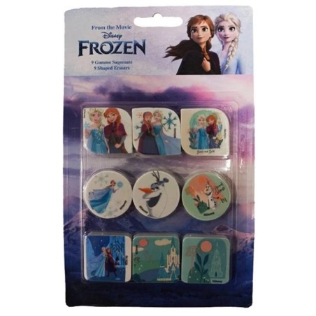 Blister 9 Gomme Sagomate Frozen Disney – Idee Regalo, Scuola e Festa per Bambina