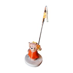 SEGNAPOSTO CLIP RESINA 3X10 ORSETTO ROSA CLIP CON SCATOLA - BOMBONIERE NASCITA COMPLEANNO