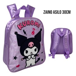 Zaino Scuola Bambina Kuromi 25x20x29 cm – Zainetto Asilo Elementari con Cerniera in Poliestere Resistente – Spallacci Regolabili