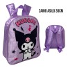 Zaino Scuola Bambina Kuromi 25x20x29 cm – Zainetto Asilo Elementari con Cerniera in Poliestere Resistente – Spallacci Regolabili