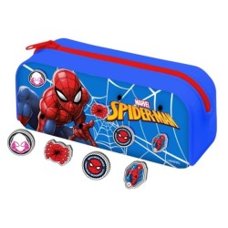Astuccio Spiderman in Silicone con 4 Patch – Portacolori Marvel per Bambini, Scuola e Regali