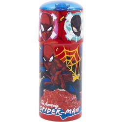 Borraccia Spiderman 350ml per Bambini Bottiglia in Plastica con Beccuccio Ripiegabile, Senza BPA Scuola e Tempo Libero