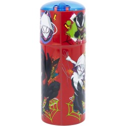 Borraccia Spiderman 350ml per Bambini Bottiglia in Plastica con Beccuccio Ripiegabile, Senza BPA Scuola e Tempo Libero