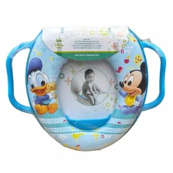 Riduttore WC Bambini Baby Disney Topolino e Paperino – Seduta Imbottita con Maniglie, Paraspruzzi e Adattabile a Tutti i WC