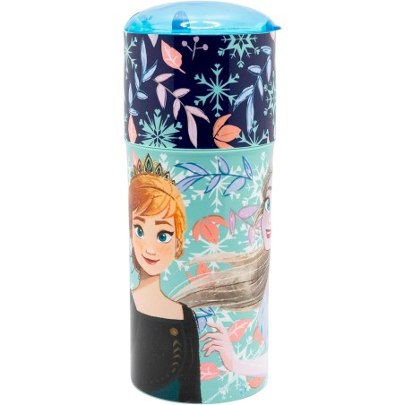Borraccia Frozen Disney Anna & Elsa 350ml con Beccuccio Ripiegabile – Ideale per Scuola, Asilo e Tempo Libero