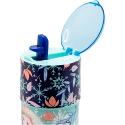 Borraccia Frozen Disney Anna & Elsa 350ml con Beccuccio Ripiegabile – Ideale per Scuola, Asilo e Tempo Libero