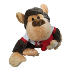 Peluche Scimmietta Love con Cuore e Ventosa, 28 cm - Dolce Regalo con T-shirt "I Love You" e Bacio sulla Guancia