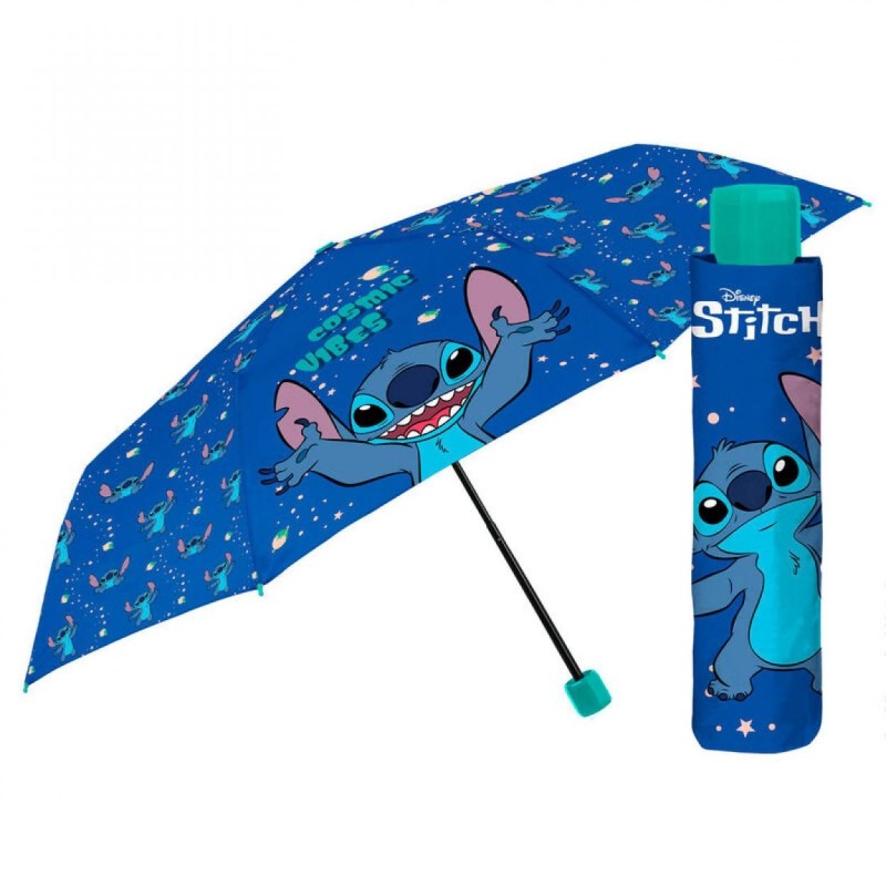 Ombrello Pieghevole Stitch Perletti 50 cm – Antivento, Compatto, Leggero, Scuola e Tempo Libero per Bambini