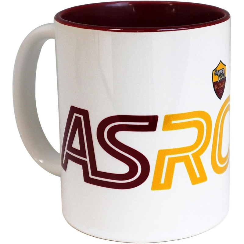 Tazza Mug in Ceramica AS Roma Ufficiale – Interno Bordeaux, 325 ml, Idea Regalo per Tifosi