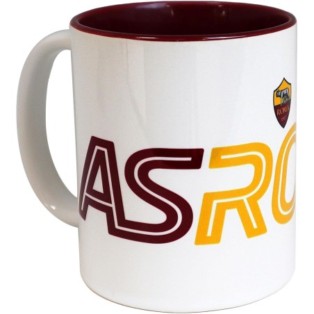 Tazza Mug in Ceramica AS Roma Ufficiale – Interno Bordeaux, 325 ml, Idea Regalo per Tifosi