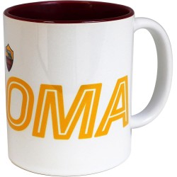 Tazza Mug in Ceramica AS Roma Ufficiale – Interno Bordeaux, 325 ml, Idea Regalo per Tifosi