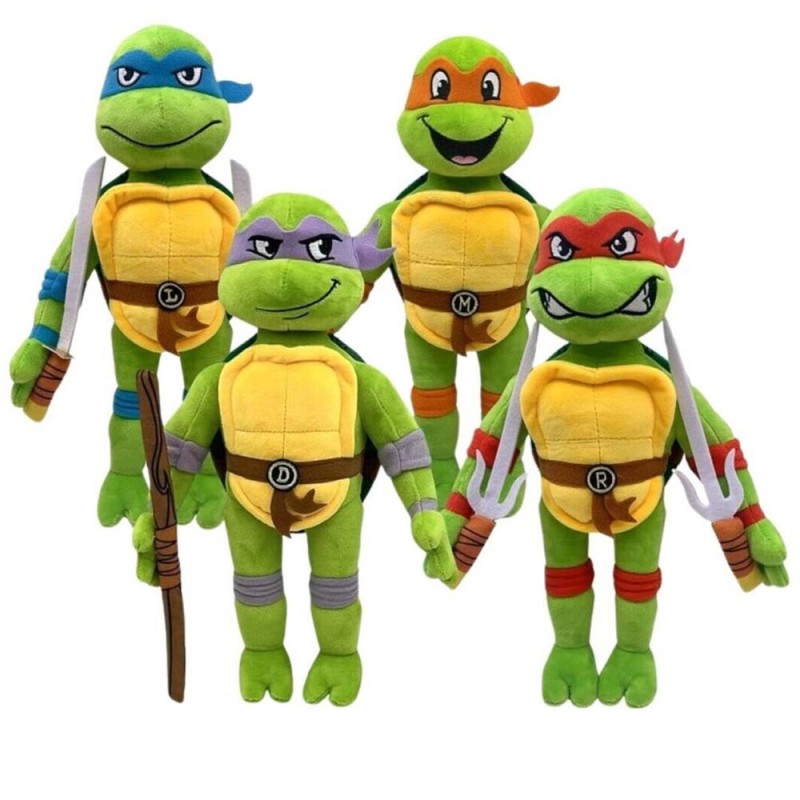 Peluche Tartarughe Ninja 35 cm Originale (Raffaello, Donatello, Michelangelo, Leonardo) – Giocattolo e Collezione Ufficiale