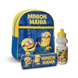 Kit Scuola Minions: Zaino Asilo + Astuccio Tombolino + Borraccia Salvagoccia