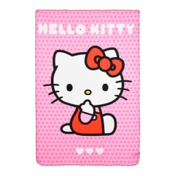 Plaid Hello Kitty 100% Poliestere 220 GSM 100x150 cm | Coperta Morbida per Bambini, Regalo Bambina