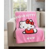 Plaid Hello Kitty 100% Poliestere 220 GSM 100x150 cm | Coperta Morbida per Bambini, Regalo Bambina