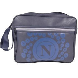 SSC Napoli Borsa Postina Ufficiale in Ecopelle Blu Tracolla Regolabile, 37 cm Tasca Frontale Scuola, Computer e Tempo Libero