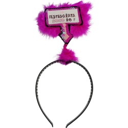 Cerchietto Festa Donna con Piume Fucsia e Scritta “La Festeggiata Sono Io” – Accessorio Divertente per Compleanni e Party