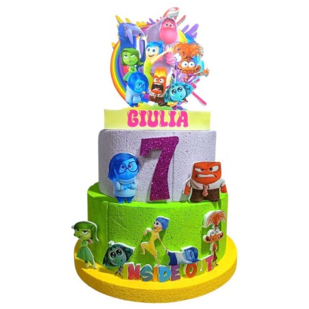 Torta Scenografica Inside Out 3D 70cm – Personalizzata con Nome e Numero Decorazione Compleanno Bambini in Polistirolo Disney