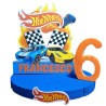Centrotavola Hot Wheels Personalizzato in Polistirolo con Nome e Età – Decorazione Compleanno Bambino