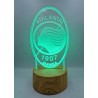 Lampada LED Atalanta Personalizzata con Nome – Luce Notturna Multicolore in Plexiglass con Base Nera – Idea Regalo Tifosi Calcio