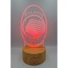 Lampada LED Atalanta Personalizzata con Nome – Luce Notturna Multicolore in Plexiglass con Base Nera – Idea Regalo Tifosi Calcio
