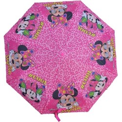 Ombrello Pieghevole Bambina Minnie Disney | Antivento Compatto da Borsa 23 cm | Struttura Rinforzata in Fibra Flessibile