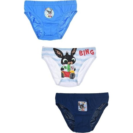 Set 3 Slip Bambino Bing – Mutandine in Cotone Morbido Blu Bianco Azzurro (Taglia 4-5 Anni)